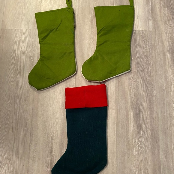 3 Christmas Stockings with Santa & snowman - Picture 2 of 2